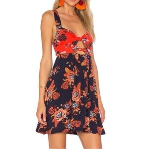 Free People “Baby it’s You” Floral Cut Out Mini Dress